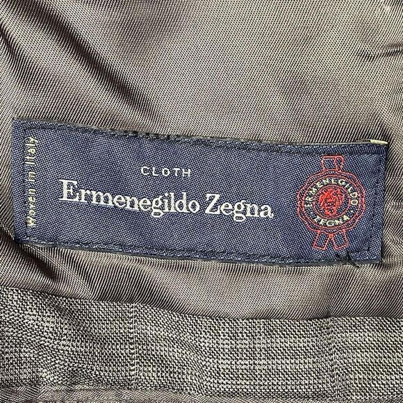 Sakes Fifth Ave Black Label Ermenegildo Zegna Gray Suit Set - Mens 38 Blazer - Picture 6 of 15
